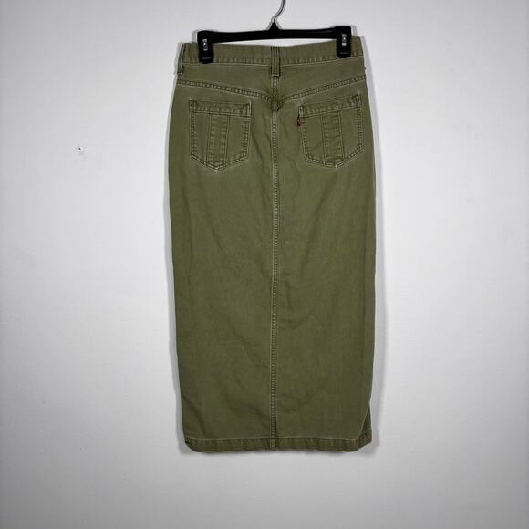 Levi's Surplus Olive Green Maxi Pencil Skirt Women's Size 2 Grunge Skater AS IS - Picture 14 of 16